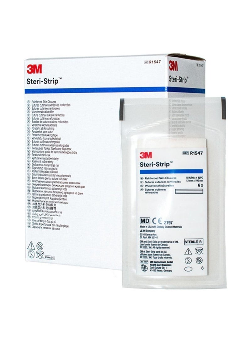 ثري ام خيوط جراحية لاصقة ومعقمة للجروح السطحية والمتوسطة ، تستخدم كبديل للغرز - 50 قطعة - Image 1